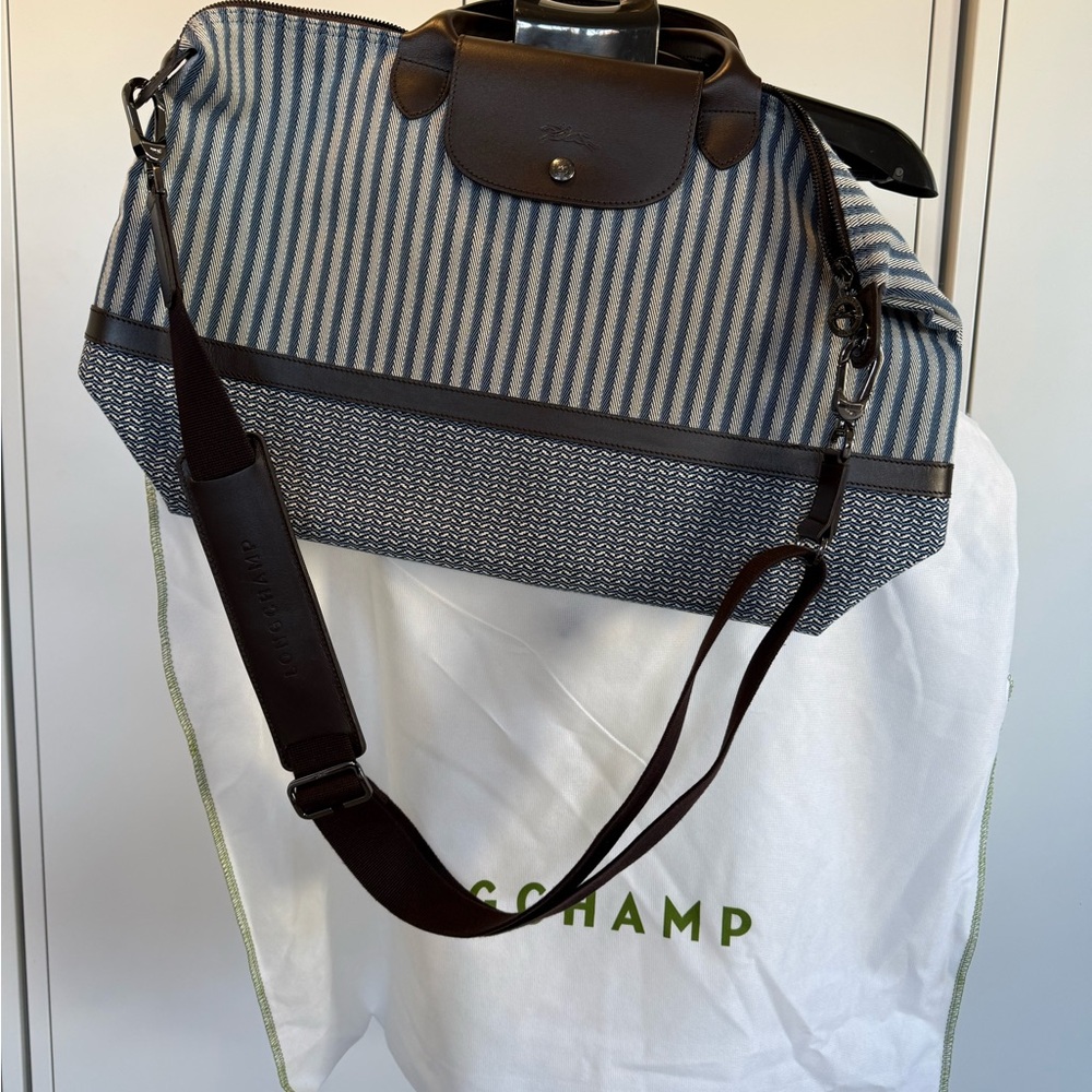 RARE Longchamp Striped Blue Bag NWOT